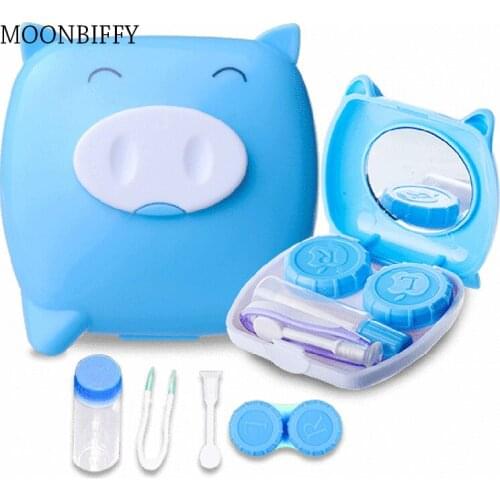 Cute Pig Cartoon Contact Lens Case Companion Box Contact Lenses Storage Case