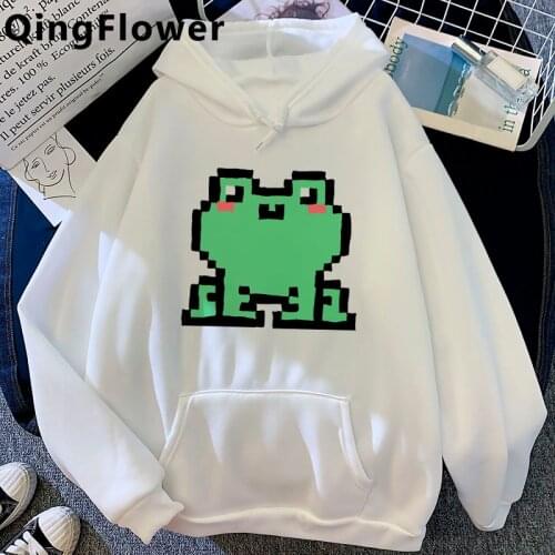 Kawaii Frog hoodies women Ulzzang printed y2k aesthetic harajuku women clothing pullover grunge hip hop