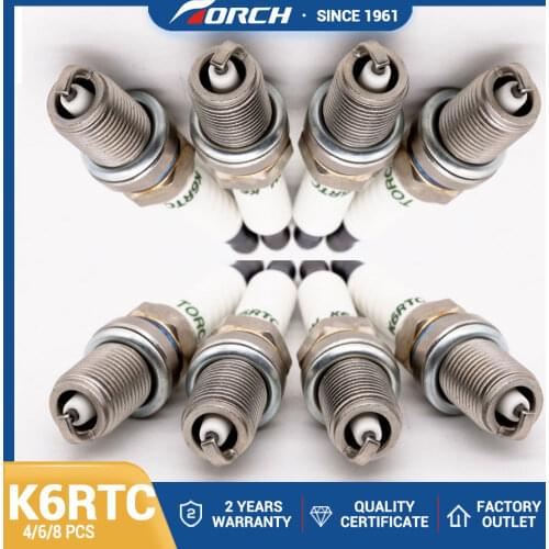 Lots Alternative Spark Plug Torch K6RTC for NGK BKR5E11 Denso K20PR-UR Champion RC12YC Champion C281YC Autolite 3923 Bosch FR2LS