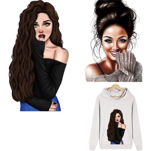 Fashion Girls Iron On Patches For Clothes Stripe Heat Transfer Vinyl For T Shirts Patches For Jacket Thermo Sticker Parches Ropa