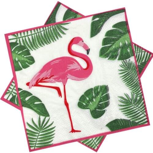 Omilut Flamingo Palm Leaf Leaves Birthday Disposable Napkins Summer Pineapple Theme 1th Party Decor Supplies