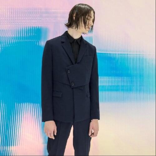 S-5xl New Men Clothing Fashion Personality Irregular Splice Suit Jackets Hairstylist Blazers Nightclub Plus Size Singer Costumes