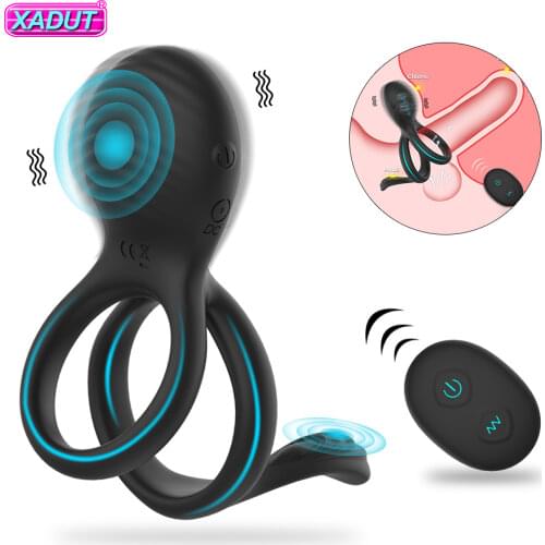 Wireless Penis Vibrating Ring For Men Cockring Vibrator Retardant Ejaculation Delay Remote Control Sex Toy Adult 18 Male Chasity