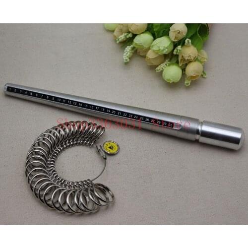 Silver Ring Sizer Finger Sizing Measuring Stick Aluminum Metal Ring Mandrels