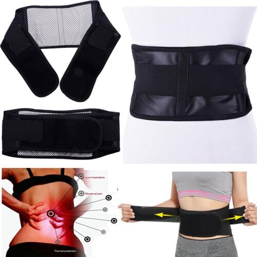 Sports Safety Adjustable Self Heating Tourmaline Therapy Waist Belt Magnetic Support Brace Pain Relief Double Pull Banded