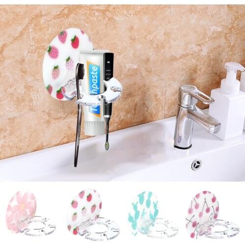 Punch-free Plastic Toothbrush Holder Toothpaste Storage Rack Organizer Bathroom Accessories Shaver Tooth Brush Dispenser