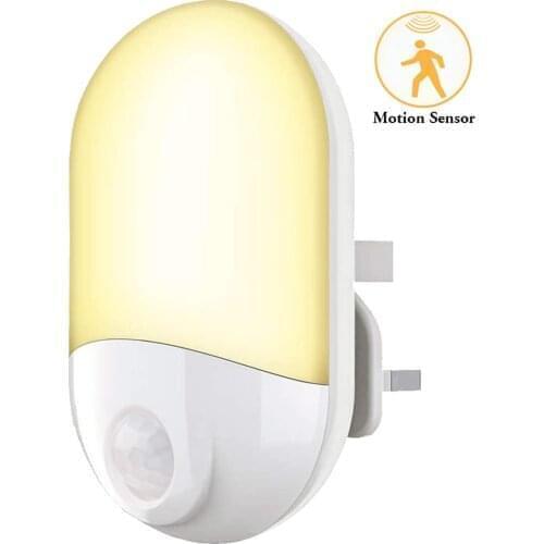 LED Motion Sensor Night Light US EU UK Plug-in Bedroom Wall Lamp Stairs Intelligent Body Light Sensor Lamp Ночники