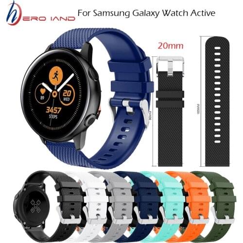 Smart Accessories 20mm Wrist Band For Samsung Galaxy Watch Active 2 Silicone Replacement Band For Samsung Galaxy Watch 42mm