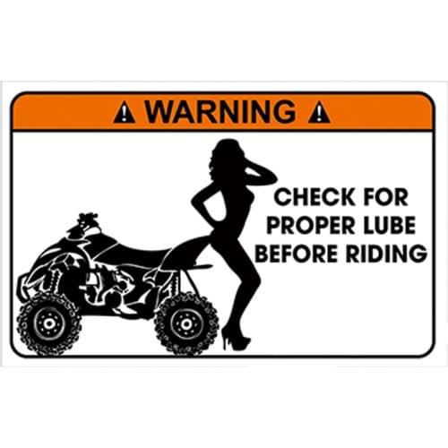 Funny Warning Car Sticker Reflective Waterproof Vinyl Sticker Warning Quad ATV Bike Joke Gift Vinyl,13cm* 7cm