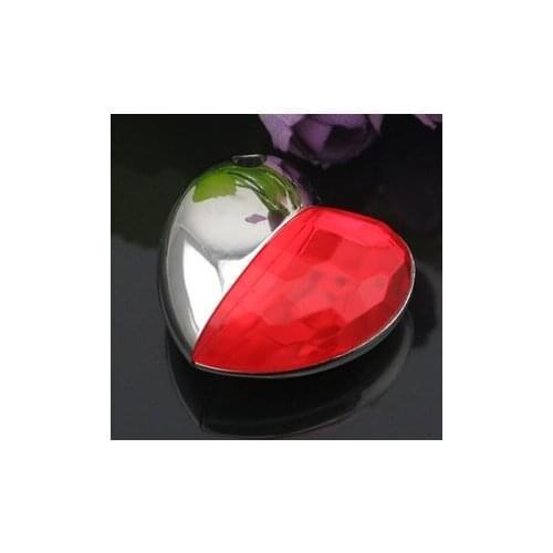 Red Diamond Heart Waterproof Metal USB Flash Drive 1TB 64GB Pen Drive USB 32GB 128GB 2TB 2.0 Memory Stick Disk Key Pendrive Gift