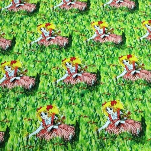 Cartoon Japanese Anime Girls 100% Cotton Fabric for Patchwork Hometextile Lady Dress Cushion Cover DIY Sewing Material