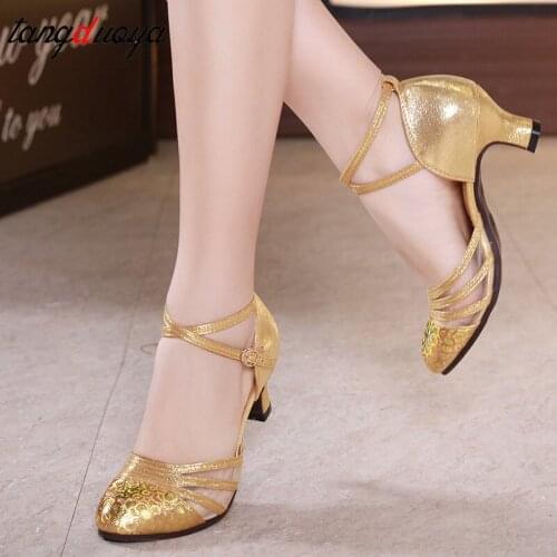 Latin dance shoes for women latino tango dance shoes women ballroom dancing shoes for girls Gold Silver