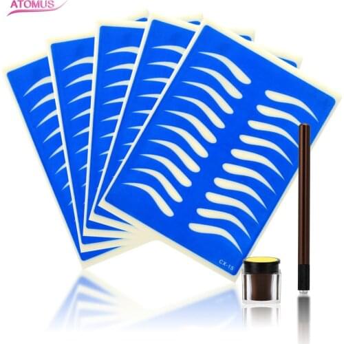 1Set Microblading Kit Eyebrows Practic Skin Leather 3d Eyebrow Microblade Manual Pen Eyesbrow Dermografo Para Sobrancelhas