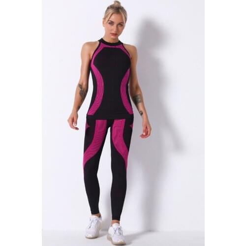 2020 OEM Women Long Sleeve High Waist Seamless Yoga Legging And Sports Bro Set Workout Suit