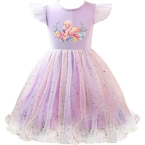 2021 Purple Summer Prom Dress For Girls Evening Dresses Childrens Birthday Party Wedding Dress Princess DressFor 3-10 Age