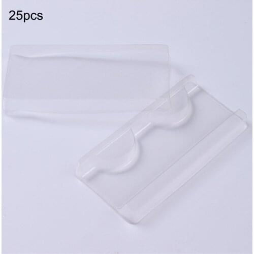 25pcs Packing Box for Eyelash Clear Lid Tray False Eyelashes Storage Box Lashes Case Makeup Storage Organizer