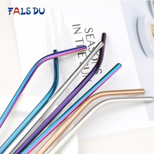 304 Stainless Steel Straw Bar Accessories Tools Metal Reusable Straws Bubble Tea Drinking Straw Reusable Tubes For Drinks