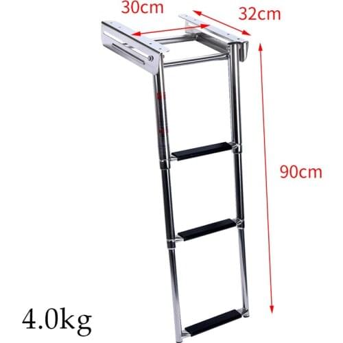 316 stainless steel speedboat yacht marine launching ladder hidden folding telescopic launching ladder boarding step