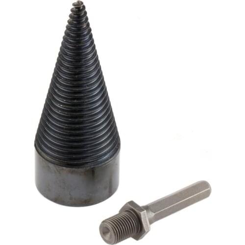 32/42mm Hexagon Shank Wood Splitting Drill Bit Firewood Splitter Machine Drill Wood Cone Reamer Punch Driver Drill Bit