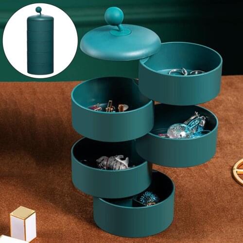 5-Layer 360° Rotating Jewelry Box Tower Stud Jewelry Organizer Large Ring Necklace Earring Makeup Holder for Women Girls Gift
