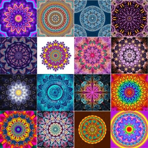 5D Diamond Painting Mandala Full Diamond Mosaic Cross Stitch Embroidery Set Colorful Flowers Homeware Christmas Gifts