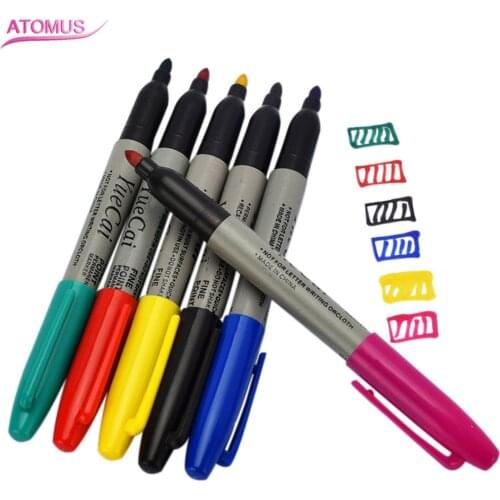 6Pcs/set 6 Colors Tattoo Pen Permanent Markers Wonderful Eco-friendly Marker Pen Sharpie Fine Point Permanent Marker