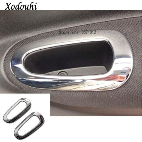 For Peugeot 301 2014 2015 2016 2017 car stick trim ABS chrome door inner rear back built armrest handrail handle bowl inner 2pcs