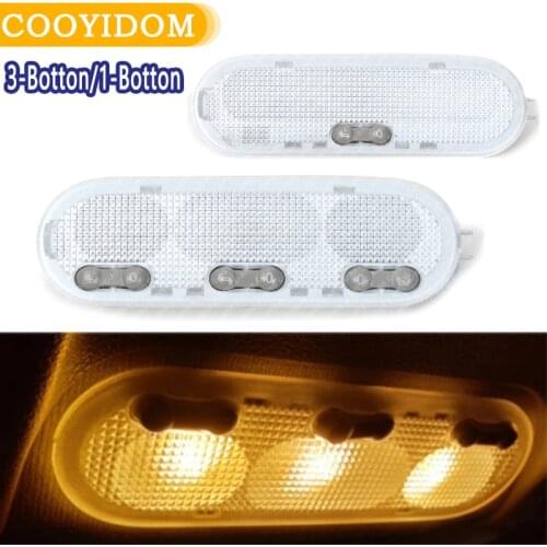 COOYIDOM 3-Botton Car Interior Dome Reading Light Ceiling Lamp For Nissan Qashqai Sunny Micra/march Renault Dacia