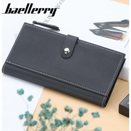 Wholesale Baellerry Men Wallets Long Style Card Holder Male Purse Zipper Large Capacity Brand PU Leather Wallet 200PCS/lot