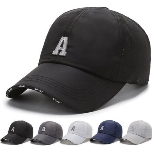 New Arrival Summer Quick Dry Baseball Caps For Women Men Thin Breathable Letter ABCDE Gorros De Sol Snapback Visera Hats Chapeau
