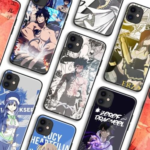 Erza Gray Zeref Juvia Lucy Fairy Tail Anime Phone Cases For IPhone 11 12 Mini Pro XS Max 6s X XR 6 7 8 Plus SE Soft Glass Cover