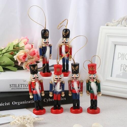 2020 Year Wooden Nutcracker Doll Soldier Puppet Christmas Kids Gifts New Year Christmas Tree Pendant Ornaments Decoration 10cm