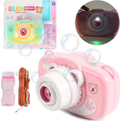 Childrens Camera Bubble Machine toy Electric Light Music Toys square toy Summer Outdoor Children Toys gift