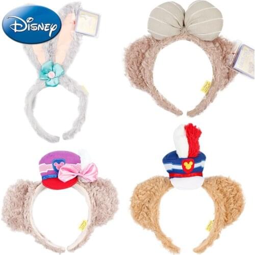 Disney Original Anime Accessories Headwear Star Dew Hairband Ballet Rabbit Ear Band Shirley Hairpin Duffey Plush Headdress