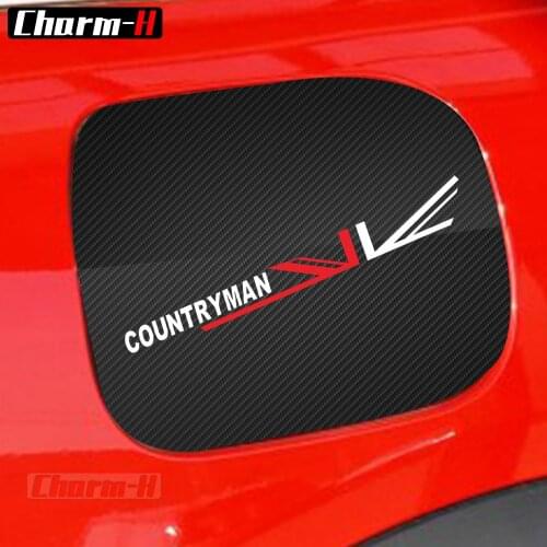 For Mini Cooper Countryman F60 Union Jack Style 5D Carbon Fiber Vinyl Car Decoration Fuel Cap Tank Cover Sticker Decals 2017
