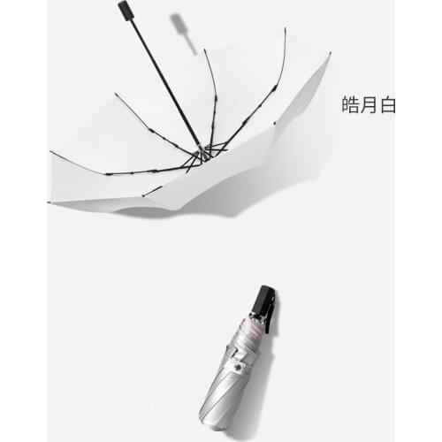 Dmbrella Titanium Silver Coated Umbrella Free Shipping Anti-UV Rain Women Windproof Portable 3 Folding Sun Umbrellas