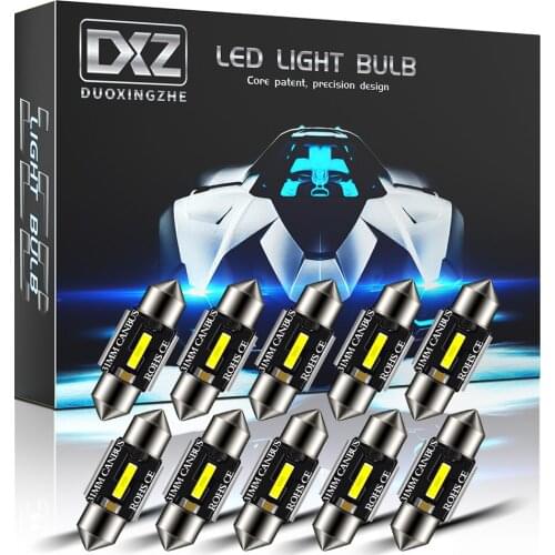 DXZ 10Pcs C5W C10W LED Bulbs Canbus Festoon-31MM NO ERROR Car Interior Dome Light Reading Lights 12V/24V 3W гирлянда Auto Lamp