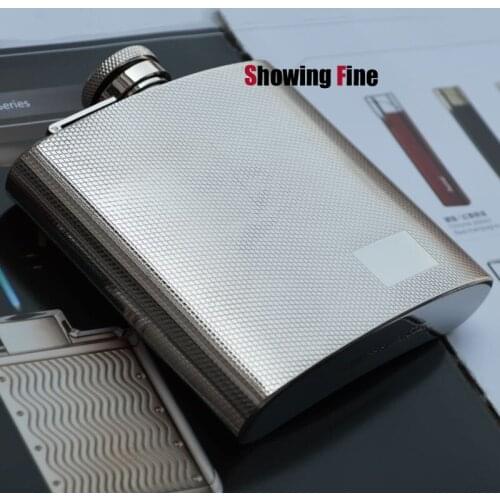 6OZ 8/18 Stainless Steel Hip Flask Outdoor Bottle Drink Flasks Alcohol Whisky Hipflask Checkered Pattern Popular Business Style