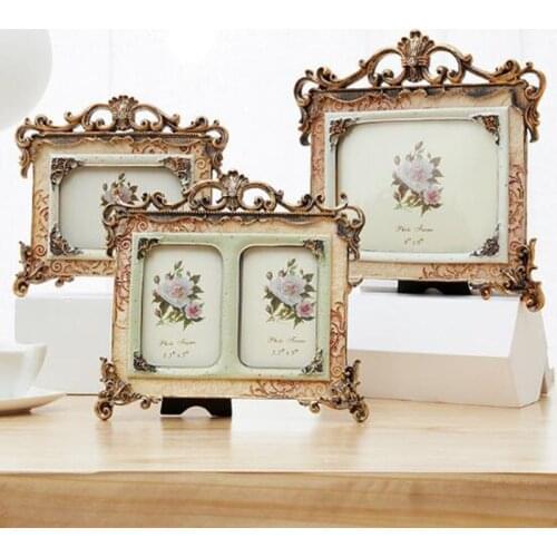 European Style Photo Frame Retro Resin Picture Frames Craft Decoration Office Bedroom Decorated Frame 5/6inch/7inch/8inch