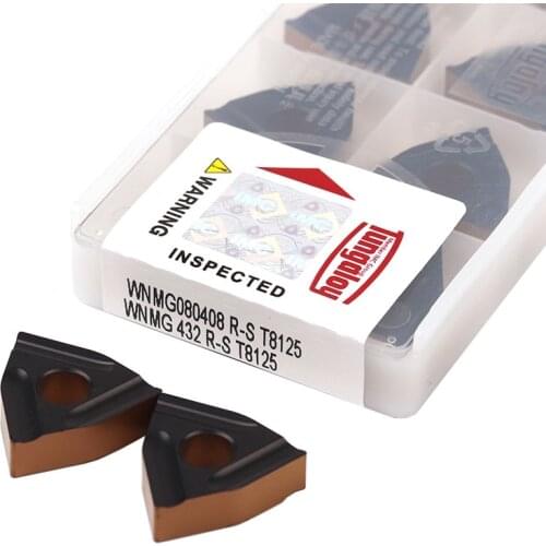 WNMG080404R-S T8125 WNMG080408L-S CNC Lathe Turning Tool Carbide Insert Machining Cutting Peach Slotting Rough Two-color Coating