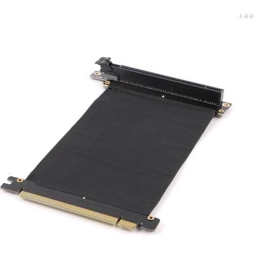 PCI Express PCI-e3.0 16x Flexible Cable Card Extension Port Adapter High Speed Riser Card Graphics Cards Connector Cable L type
