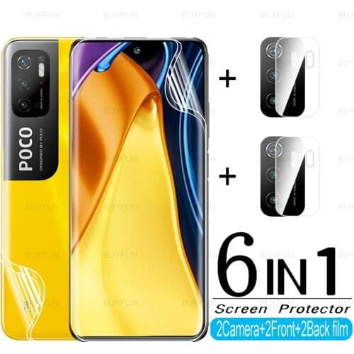 6in1 Hydrogel Film For Xiaomi Poco M3 Pro 5G Soft Film For xiomi poco x3 pro x3 nfc m3 pro f3 Screen Camera Lens Protective Film
