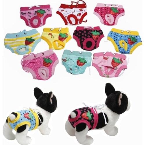 10 Colors Dog Diaper Sanitary Physiological Pants Washable Dog Shorts Panties Menstruation Underwear Briefs Dog Cat Accessories