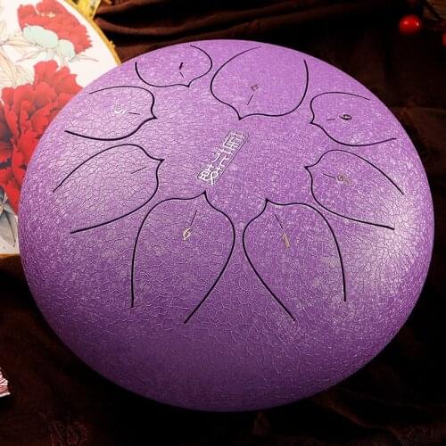 Hluru C Steel Peptide Lotus Knock Steel tongue Zen drum Percussion Musical instrument Ethereal 8 notes 8 inch Tambourine Handpan