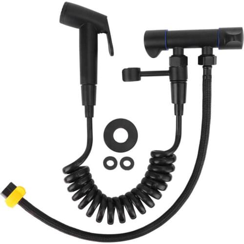 G1/2 Inch Bidet Sprayer Kit Handheld Toilet Diaper Sprayer Attachment Bathroom Accessory Black Color