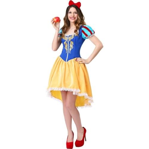 Snow White Dress Costumes Snow Queen Costume Princess Cosplay Anna Made Women Holiday Party Clothing Costumes For Adults