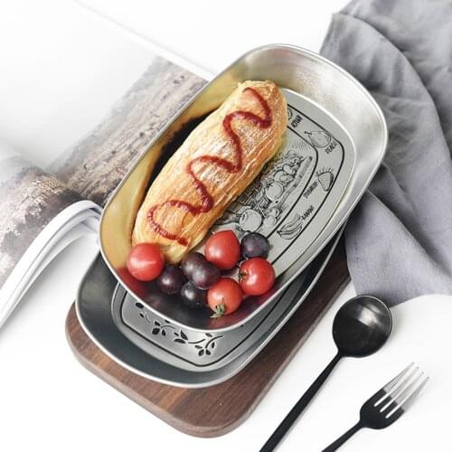 3Pcs/Lot Creative Tin Storage Plate Metal Jewelry Ring Tray Restaurant Fruit Candy Nuts Cakes Snacks Organizer Tool Home Decor