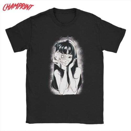 Mens Junji Ito T Shirt Tomie Japanese Kago Manga Horror Tomie Harajuku Pure Cotton Clothing Short Sleeve Tee Shirt Gift T-Shirt