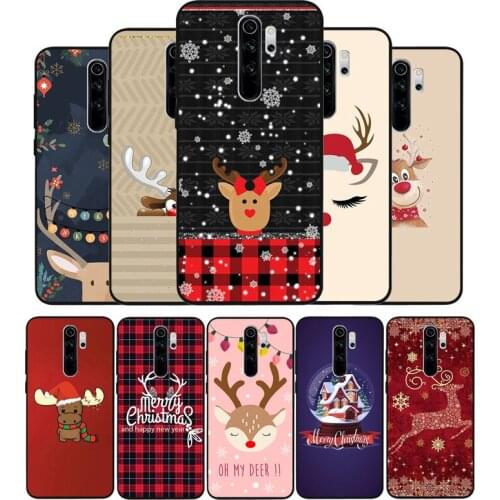 Cartoon Merry Christmas Black TPU Silicone Soft Phone Case For Redmi 4A 4X 7A 5 Plus 6 Pro NOTE 9 7 8 5 Pro 4 6