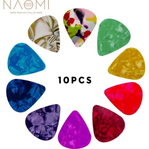 NAOMI 10pcs/1set Plectrum Celluloid Guitar Pickup Smooth & Light Weight 0.46mm 0.71mm 0.81mm 0.96mm Random Ship